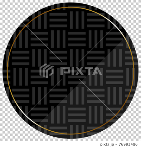 Circular frame Black & Gold Three-fold pattern on the entire surface 76993486