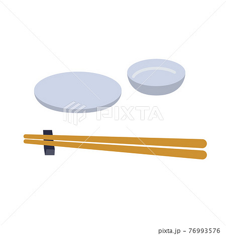 取皿とお箸のイラスト素材
