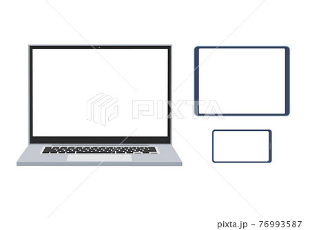 ノートパソコン タブレット端末 スマートフォンのイラスト素材