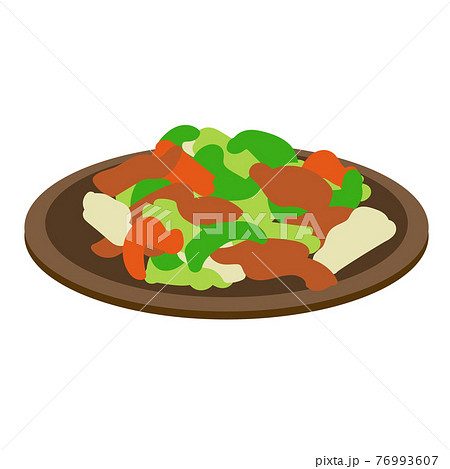 Fried Vegetables Stock Illustration