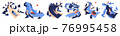 Vector collection of people sledding in landscape. Blue winter park and women riding sled. Tubing, bobsled, ice blocking, luge, skeleton and wok racing 76995458
