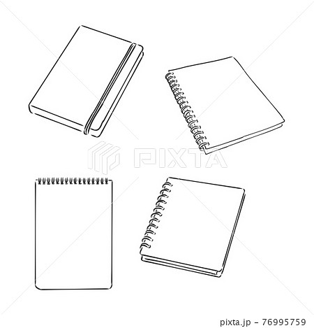 vector blank lined notebook . notepad vector sketch on a white background 76995759