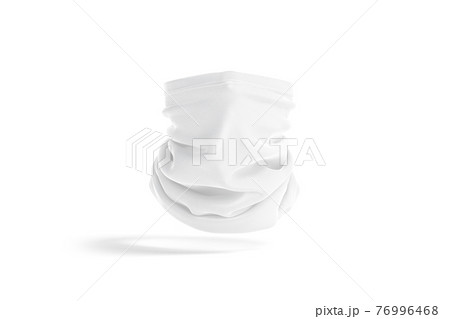 Blank white neck gaiter mockup, front view, no gravity 76996468