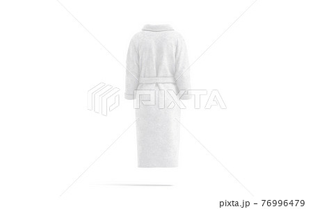 Blank white hotel bathrobe mockup, back view Blank white hotel bathrobe mockup, back view 76996479