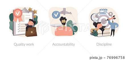 Employee performance abstract concept vector illustrations. 76996758