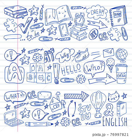English course. E-learning, online education. English language 76997821