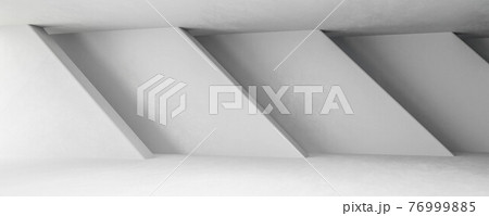 white wall abstract geometric shape futuristic architecture 3d render illustration 76999885
