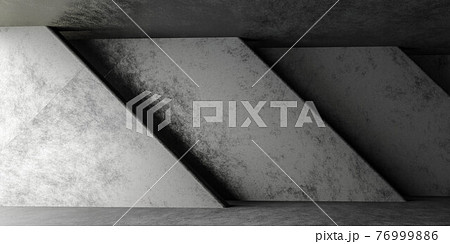 abstract concrete wall geometric shape architecture 3d render illustration 76999886