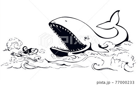 Man swims through the waves of the storm. Vector drawing Man swims through the waves of the storm. Vector drawing 77000233