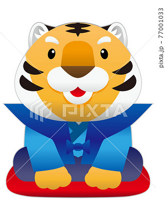 裃を着た虎のキャラクター 年賀状等へのイラスト素材