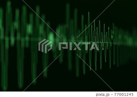 Image macro closeup of Seismic, stock market, and sound audio wave diagram. Blur, DOF. 77001245
