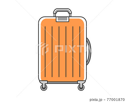 オレンジ色のスーツケースのイラストのイラスト素材