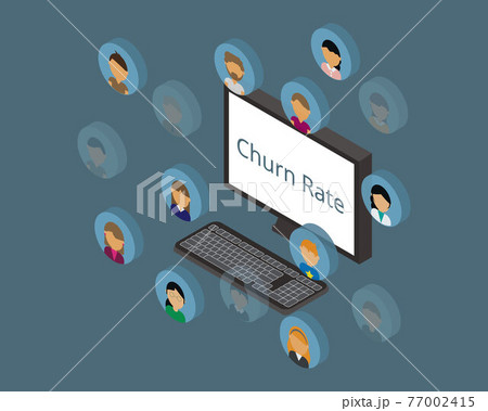 churn rate which is the rate at which customers terminate or cancel to pay for the service vector churn rate which is the rate at which customers terminate or cancel to pay for the service vector 77002415