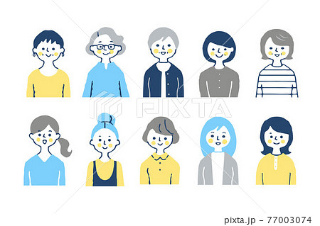 女性10人 上半身 セット 女性10人 上半身 セット 77003074