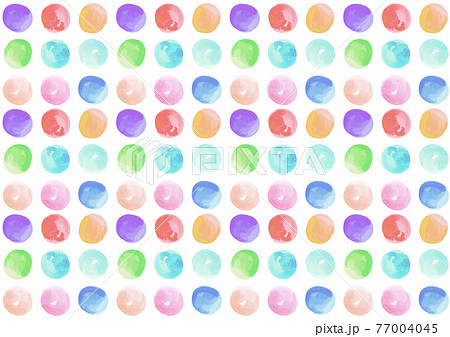 水彩画水玉のカラフル背景 77004045