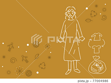 アパレル産業/エシカルファッションのシンプルタッチイラスト アパレル産業/エシカルファッションのシンプルタッチイラスト 77004986