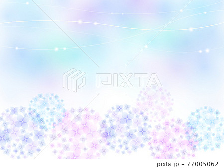 梅雨の紫陽花 背景フレームのイラスト素材