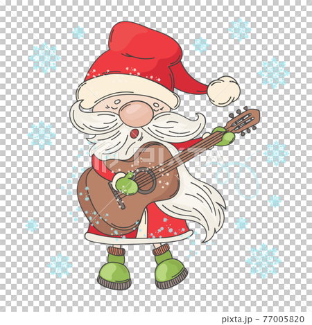 SANTA MUSIC Santa Claus Singing New Year Song...のイラスト素材