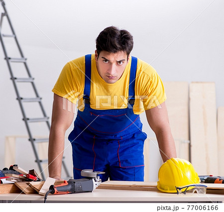 Floor repairman disappointed with his work 77006166