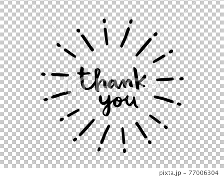 Cute character Thank you / handwritten character illustration 77006304