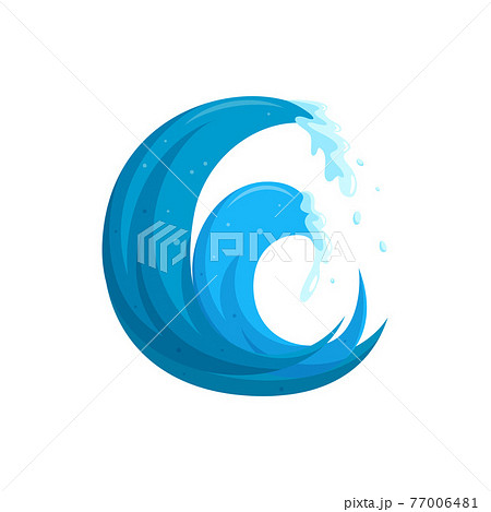 Flood waves logo. Tsinami storm wave isolated in white background. Vector illustration Flood waves logo. Tsinami storm wave isolated in white background. Vector illustration 77006481