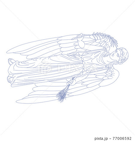 88星座シリーズC-白背景に星座絵のみ-おとめ座 77006592