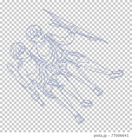 88星座シリーズC-白背景に星座絵のみ-ふたご座 88星座シリーズC-白背景に星座絵のみ-ふたご座 77006641