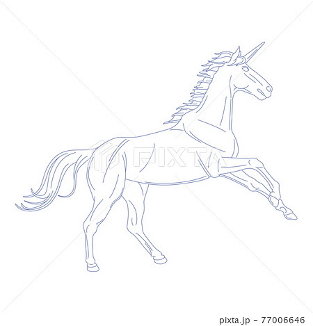 88星座シリーズC-白背景に星座絵のみ-いっかくじゅう座 77006646