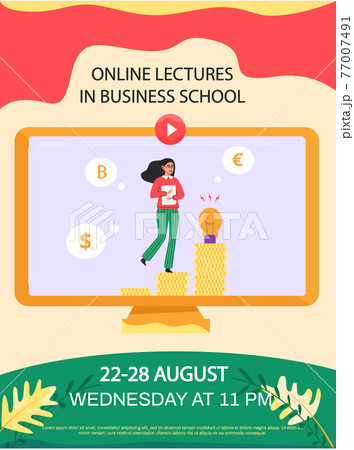 Woman thinks about idea and branistroming for investment. Online lectures in business school 77007491