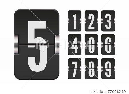 Numeric flip scoreboard set for black countdown timer or web page watch or calendar. Vector illustration Numeric flip scoreboard set for black countdown timer or web page watch or calendar. Vector illustration 77008249