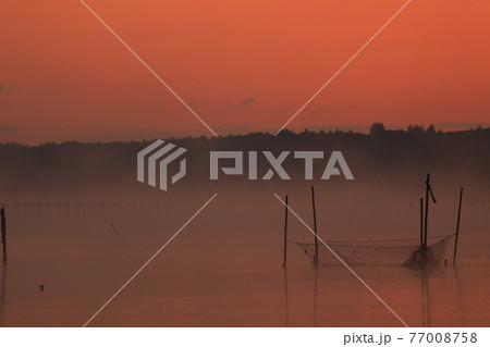 印旛沼の日の出 印旛沼の日の出 77008758