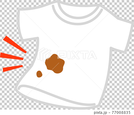 茶色いシミが付いた白いTシャツのイラスト素材 [77008835] - PIXTA