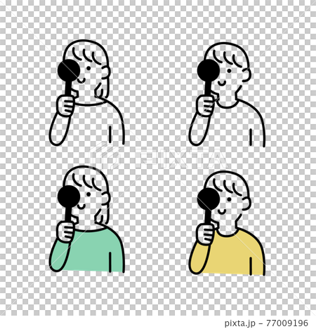 視力検査をする人イラスト素材 77009196
