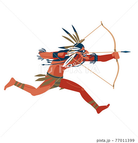 Archer, Maori warrior attacks on the run by... - Stock Illustration  [77011399] - PIXTA