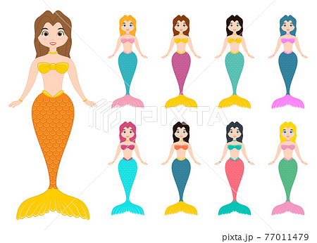 Mermaid vector design illustration isolated on white background 77011479