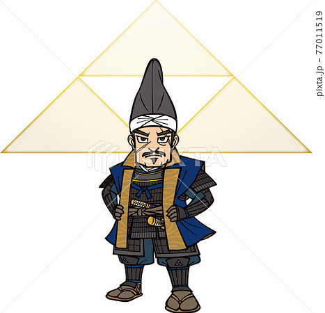 烏帽子をかぶって堂々と立つ北条氏康【家紋】 77011519