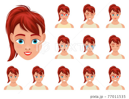 Woman face expression vector design illustration isolated on white background Woman face expression vector design illustration isolated on white background 77011535