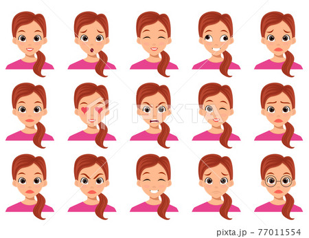 Woman face expression vector design illustration isolated on white background Woman face expression vector design illustration isolated on white background 77011554