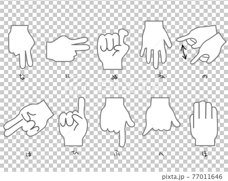 Sign language-Human body parts - Stock Illustration [77011646] - PIXTA