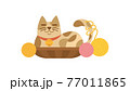 猫のイラスト　ねこ　ネコ　cat　動物　三毛猫　ミケネコ 77011865