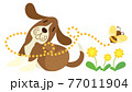 犬のイラスト　いぬ　イヌ　dog　動物　バセット・ハウンド 77011904