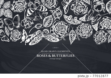 Floral design with chalk lemon butterfly, red lacewing, african giant swallowtail, alcides Floral design with chalk lemon butterfly, red lacewing, african giant swallowtail, alcides 77012877