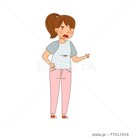 Woman Scolding and Finger Pointing Yelling at Somebody Vector Illustration Woman Scolding and Finger Pointing Yelling at Somebody Vector Illustration 77012938