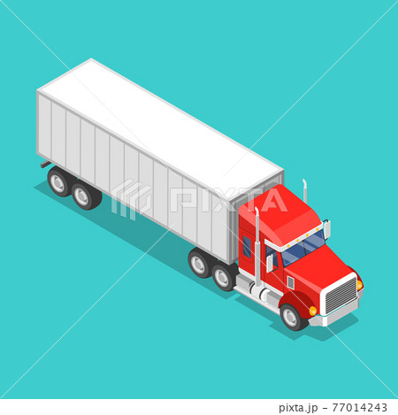 Isometric flat vector concept of a cargo truck. 77014243