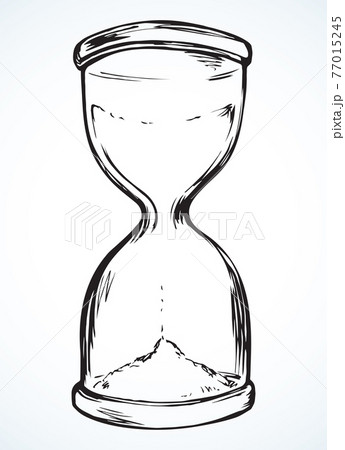 Old hourglass. Vector drawing icon 77015245