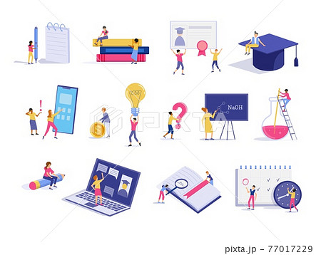Online education, learning and graduation icon set 77017229