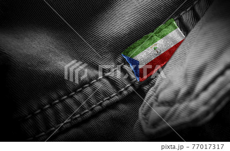 Tag on dark clothing in the form of the flag of the Equatorial Guinea 77017317