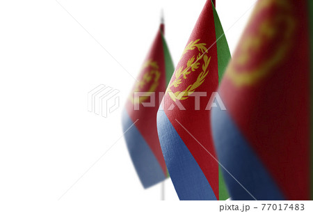 Small national flags of the Eritrea on a white background Small national flags of the Eritrea on a white background 77017483