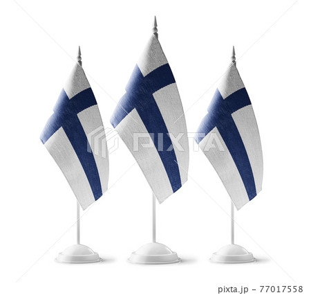 Small national flags of the Finland on a white background 77017558