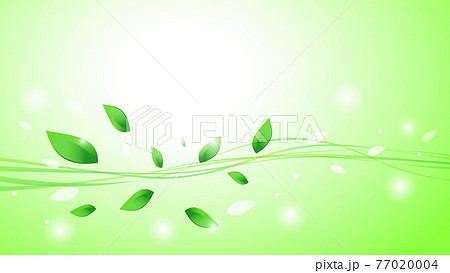 背景 葉 緑 お茶 グラデーションのベクターイラスト背景素材のイラスト素材